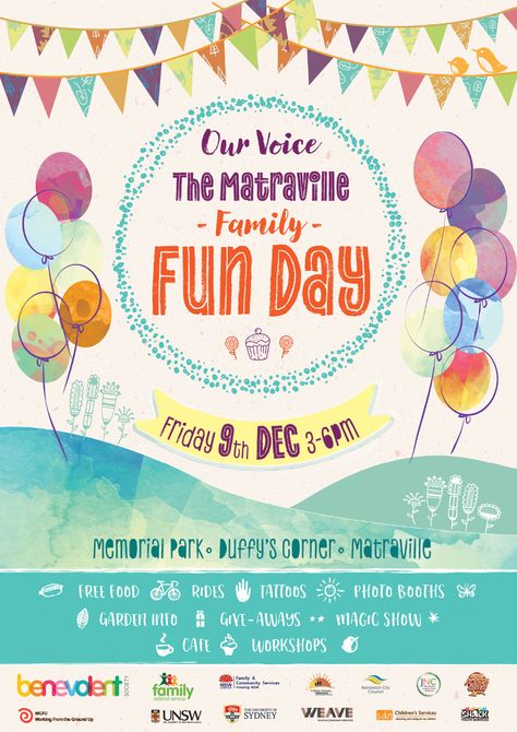 Family Fun Day Poster, School Event Poster, Poster Design Kids, Kids Graphic Design, Park Ideas, Happy Illustration, Marketing Poster, Family Fun Day, Event Poster Design