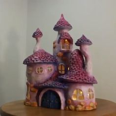 Diy Fairy House, Whimsical Lamp, Fairy House Crafts, Clay Fairy House, House Lamp, Fairy House Diy, Handmade Fairy, Fairy Garden Designs, Fairy Garden Crafts