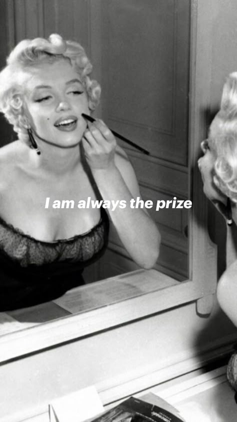 #lawofassumption #prize Gray Vibes Aesthetic, I Am The Prize, Marilyn Monroe Facts, Pink Girly Quotes, Inspiring People Quotes, Marilyn Monroe Artwork, Marilyn Monroe Quotes, Marilyn Monroe Art, Angel Aesthetic