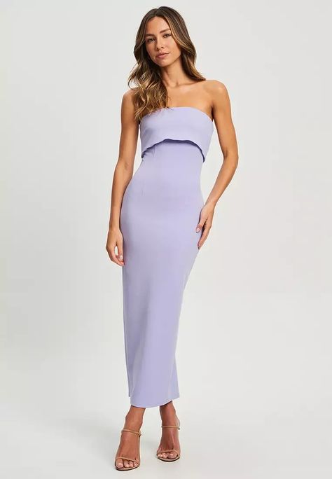 Buy Tussah Jessy Midi Dress 2023 Online | ZALORA Singapore Feminine Prints, Purple Midi Dress, Lilac Dress, 50's Dress, Fashion Labels, Jersey Dress, Comfortable Fashion, Cocktail Dress Party, Formal Event