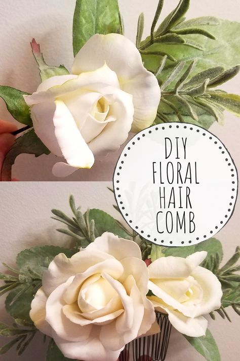 Check out how I made this DIY floral hair comb for my wedding! Great for the bride or bridesmaids! Floral Hair Comb, Floral Hair Combs, Wedding Hair Comb, Hair Comb Wedding, Floral Hair, My Wedding, Hair Comb, Country Wedding, Wedding Hair