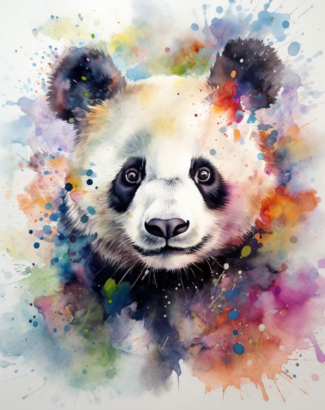 #panda #watercolor #🌈 Panda Art Illustration, Panda Watercolor Painting, Panda Watercolor, Infinity Card, Marker Watercolor, Panda Artwork, Art Markers Drawing, Inktober Challenge, Panda Painting