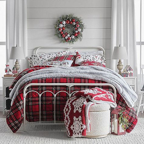 North Pole Trading Co. Faux Mink To Faux Sherpa Reversible Comforter - JCPenney Cozy Christmas Bedroom, Christmas Bedrooms, Christmas Bedroom Decor Ideas, Christmas Sheets, Christmas Bedding Set, Christmas Bedroom Decor, Plaid Bedding, July Wreath, Reversible Comforter