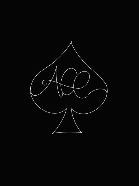 Ace Card Tattoo Design Simple, Ace Name Tattoo, Small Ace Tattoo, Ace Symbol Tattoo, Aces Logo Design, Ace Spades Tattoo, Ace Of Cards Tattoo, Ace Astethic, Ace Playing Card Tattoo