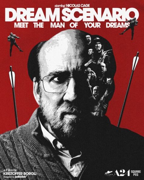 DREAM SCENARIO (2023) poster  design by Christian Niemann Dream Scenario Movie, Nicolas Cage Wallpaper, 2023 Poster Design, Dream Scenario, Nicolas Cage Movies, 2023 Poster, Creative Poster, Horror Movie Posters, Nicolas Cage