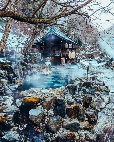 Takaragawa onsen, Gunma prefecture. ⛩️🇯🇵 Credit-@radovan stojanovic Onsen Japan, Japanese Hot Springs, Japanese Water, Japan Photography, Healing Waters, Aesthetic Japan, Japanese Aesthetic, Pretty Places, Fantasy Landscape