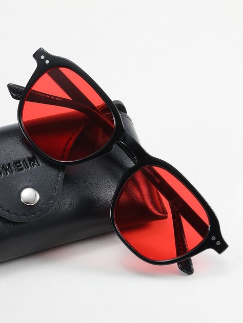 Men Tinted Lens Sunglasses Red Tinted Glasses, Red Sunglasses Outfit, Red Sunglasses Men, Red Lens Sunglasses, Beer Case, Xmas 2022, Character Game, Tinted Glasses, Band Outfits