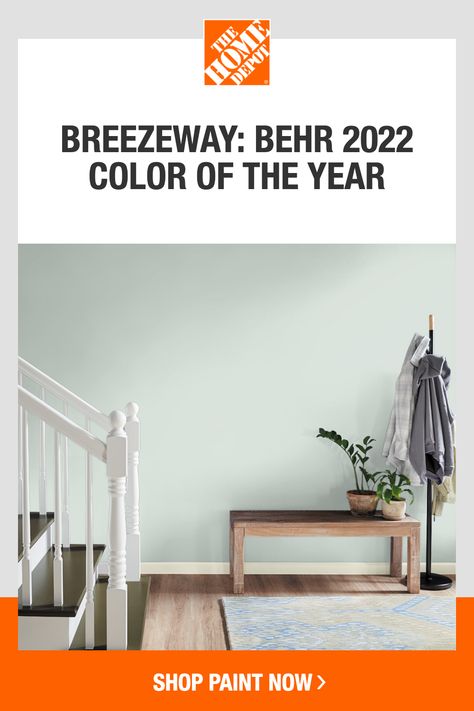 Breezeway Color, Behr Breezeway Paint, Behr Breezeway Bathroom, Behr Greenwich Village, Behr Light Aqua Paint Names, Paint Trends, Behr Paint Colors, Trending Paint Colors, Behr Paint