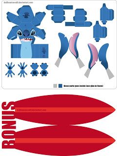 Musings of an Average Mom: Lilo and Stitch Paper Toys Template, Lilo Et Stitch, Film Disney, Stitch And Angel, 3d Paper Crafts, Disney Crafts, Disney Stitch, Paper Folding, 3d Paper