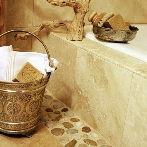 moroccan hammam bucket - photo by apartmentf15 Hammam Inspired Bathroom, Moroccan Hamam, Moroccan Hammam, Marrakech Hammam, Turkish Hammam Bathroom, Hammam Bathroom, Moroccan Hammam Products, Moroccan Bath, Pebble Floor