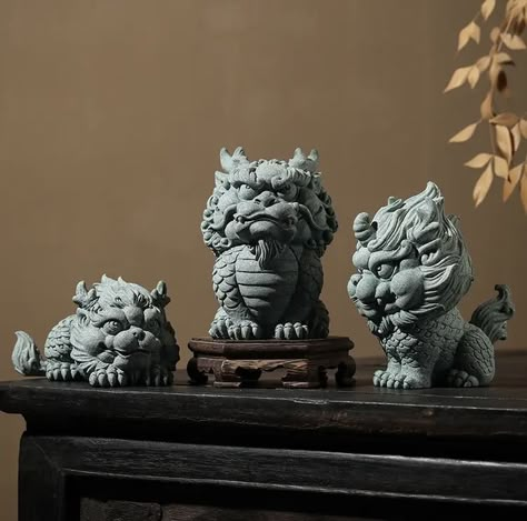 Cement Statues, Marble Interior, Art Toys Design, Fu Dog, Ceramic Workshop, Calligraphy Art Print, Japanese Tattoo Art, Pottery Sculpture, Lion Art