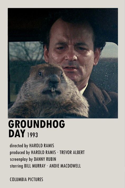 Groundhog Day Movie, Album Prints, Minimalist Polaroid Poster, Harold Ramis, Polaroid Posters, Foto Collage, Movie Card, Google Doc, Old Hollywood Movies