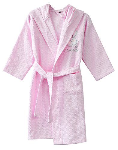 KISBINI 100 Cotton Long Hooded Robes Bathrobe for Kids Children Hooded Robes, Hooded Robe, Waffle Knit, Minimalist Fashion, For Kids, For Free, Free Shipping