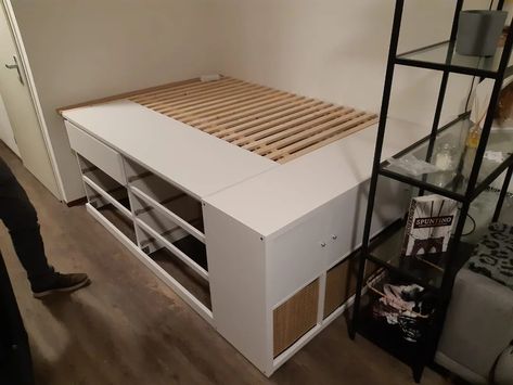 Ikea Captains Bed Hack, Ikea Kallax Bed Hack, Malm Ikea Bed, Kallax Bed Hack, Ikea Kallax Bed, Ikea Malm Bed Hack, Malm Bed Hack, Ikea Platform Bed Hack, Kallax Bed