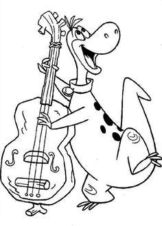 coloring page & line art Kids Cartoon Characters, Fred Flintstone, The Flintstones, Music Coloring, Cartoon Coloring Pages, Disney Coloring Pages, Cool Coloring Pages, Coloring Pages To Print, Disney Films