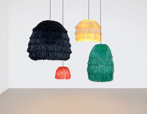 05_FRAN_llot-llov Fringe Pendant Light, Fringe Light, Light Object, Silk Painting Techniques, Design Department, Wooden Crate, Silk Painting, Chandeliers And Pendants, Home Decor Trends