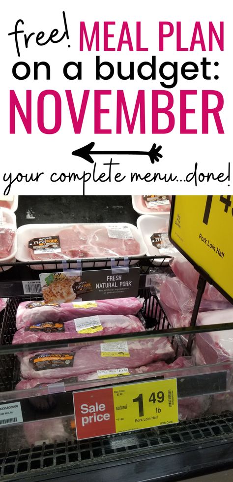 2 Week Meal Plan On A Budget Families, Family Meal Planning Monthly Menu Ideas, 30 Day Menu Plan Dinners, Frugal Meal Planning Families, November Meal Plan Calendar, November Menu Plan, November Meal Plan 2024, Walmart Meal Plan Budget, Monthly Meal Planning On A Budget