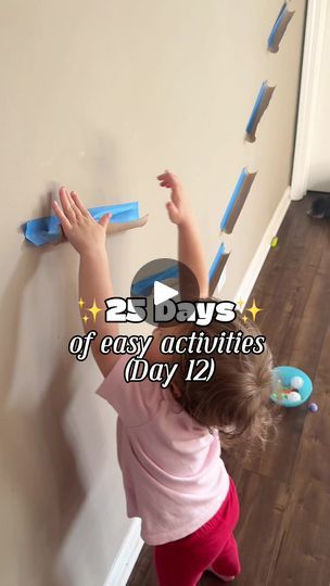 35K views · 574 reactions | Day 12/25 of easy activities! Create a fun ball run wall! Tape some cardboard tubes and roll down balls, pom Poms, toys, jingle bells or anything else that will slide on the fun slides you create! Save this for later & follow for more easy activities with minimal prep! #learningthroughplay #playbasedlearning #toddler #easyactivities #paisleyscorner #momlife | Lily b Coco - Silly Miss Lily From Paisley's Corner | Lily b Coco - Silly Miss Lily From Paisley's Corner · Original audio Playbased Learning, Ball Run, Easy Activities, Cardboard Tubes, Learning Through Play, Slide On, Jingle Bells, Diy Crafts For Kids, Pom Poms