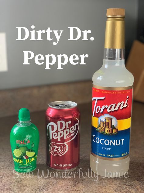 Dirty Dr Pepper, Soda Drinks Recipes, Torani Syrup Recipes, Cocktail Vodka, Torani Syrup, Valentines Recipes Desserts, Malibu Coconut, Pepper Recipe, Coconut Syrup