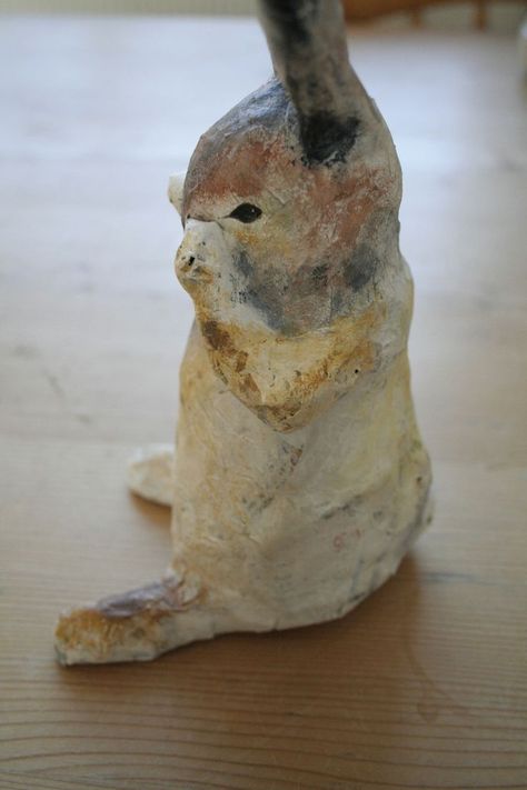 Papier Mache Sculpture, Clay Rabbit, Handmade Rabbit, Paper Mache Animals, Wild Rabbit, Rabbit Sculpture, Mannequin Art, Rabbit Painting, Clay Things