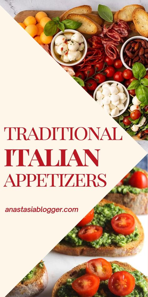 Easy Italian Appetizers For A Crowd, Authentic Italian Appetizers Italy, Italian Christmas Party Food, Italian Theme Appetizers, Italian Vegetarian Appetizers, Classic Italian Appetizers, Traditional Italian Appetizers, Italian Aperitivo Food, Italian Starters Recipes