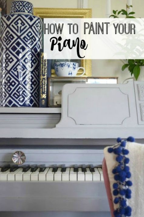 How to paint a piano Chalk Paint Piano, Painting A Piano, Paint Piano, Piano Accessories, Piano Painting, Piano Tips, Painted Piano, Painted Pianos, Piano Decor