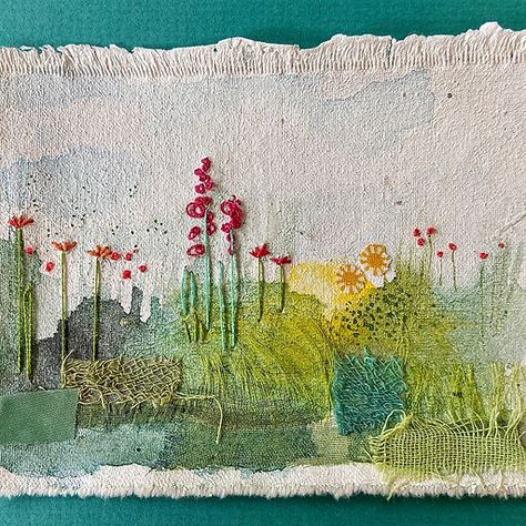 Art Fibres Textiles, Mixed Media Textile Art, Mixed Media Textiles, Textile Art Embroidery, Creative Textiles, Fabric Cards, Landscape Quilts, Free Motion Embroidery, Calico Fabric