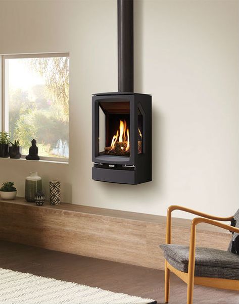 Gazco Gas Vogue Midi T Wall Mounted 4.8kw Floating Installation, Freestanding Stove, Gas Fire Stove, Wall Mount Fireplace, Gas Stoves, Multi Fuel Stove, Freestanding Fireplace, Log Burner, Wood Burner