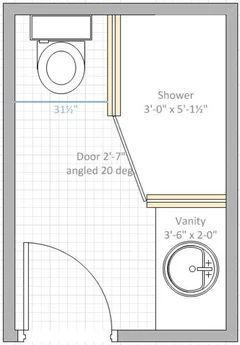 Small Bathroom Plans, Bathroom Floor Plan, Bathroom Shower Stalls, Bathroom Layout Plans, Shower And Toilet, Bathroom Construction, Mini Bad, Small Bathroom With Shower, Small Bathroom Layout