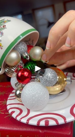 78K views · 1K reactions | easy DIY holiday decoration | easy DIY holiday decoration This arts and crafts video shows how to make a floating teacup Christmas centerpiece that'll give a room a bit of... | By Brooklyn B | Facebook Floating Tea Cup Christmas, Diy Floating Tea Cup, Diy Tea Cup Crafts, Floating Tea Cups Ideas Diy Christmas, Christmas Ball Centerpieces, Centerpieces With Ornaments, Tea Cup And Saucer Crafts, Floating Ornaments Diy, Floating Christmas Ornaments