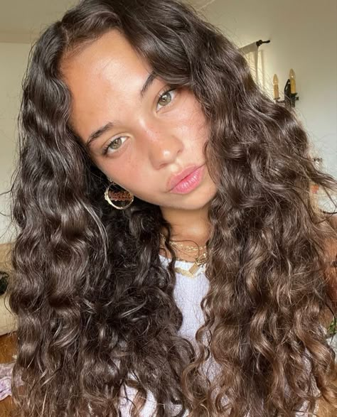 Curly Brown Hair, Brown Wavy Hair, Maria Isabel, Brown Curly Hair, Girl With Brown Hair, Wavy Curly Hair, Curly Girl Hairstyles, Party Hair, Extensions Hair