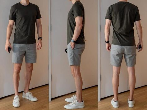 Casual Male Outfits, Classy Shorts Outfits, Tommy Clothes, Chinos Outfit, Mens Casual Outfit, Chinos Men Outfit, How To Wear Shorts, Guy Outfit, Fashion Outfits Men