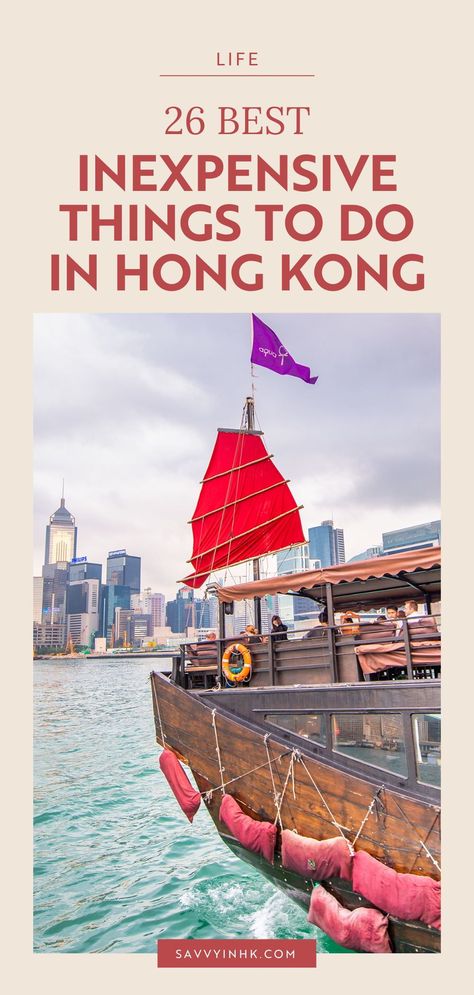 Did you know that enjoying Hong Kong on a budget can be easy? In this post, we’ve compiled some of the best things to do in Hong Kong that won’t break the bank. Click on this pin or save it for later for a guide on fun activities and great places to visit that will help you make a blast out of your time in the city. Explore and enjoy! Things To Do In Hong Kong, Hong Kong Bucket List, Hong Kong Travel Tips, Chinese Boat, Hong Kong Travel Guide, Repulse Bay, Explore China, Travel China, China Culture