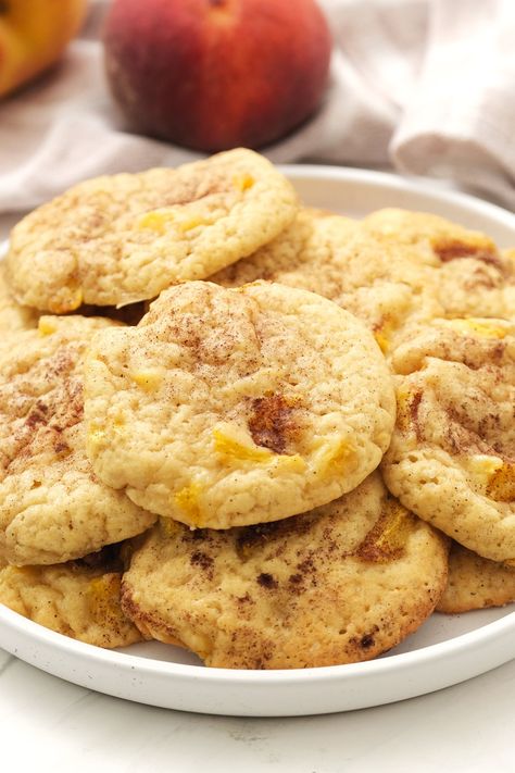 Peach Cobbler Cookies Peach Cobbler Cookies Recipe, Peach Cobbler Cookies, Cobbler Cookies, Peach Cookies, Summer Flavors, Homemade Vanilla Ice Cream, Recipes Christmas, Canned Peaches, Summer Dessert Recipes