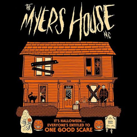 Michael Myers House, Myers House, Michael Myers Memes, Spook Houses, Michael Myers Art, Tales Of Halloween, House Artwork, House Tattoo, Halloween Eve