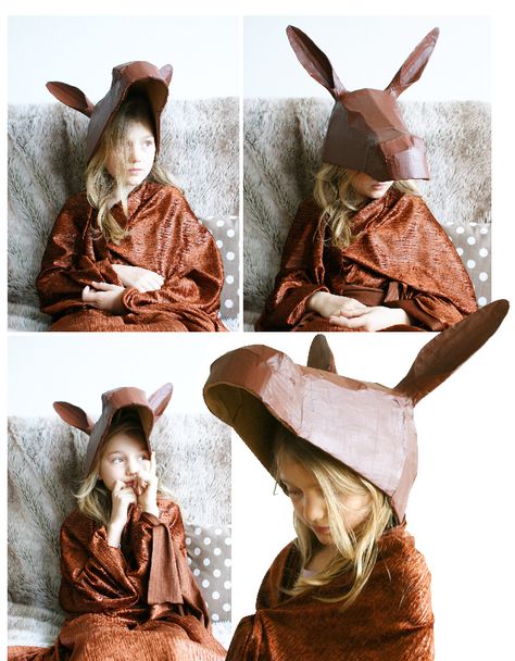 Cardboard Animal Costume, Donkey Mask Diy, Donkey Head, Donkey Head Mask Diy, Cardboard Deer Skull Mask, Theatre Animal Costumes, Donkey Mask, Donkey Costume, Nativity Costumes