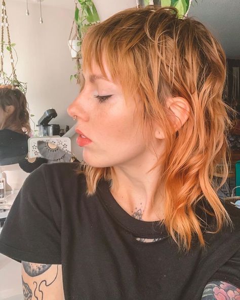 The Best Mullet Haircuts on Instagram | TheThings Haircut Edgy, Mullet Haircuts, Haircut Mullet, Mullet Hair, Monochrome Makeup, Wispy Hair, Hair Mullet, Mullet Haircut, Punk Pins