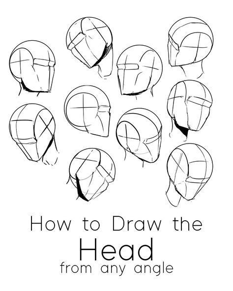 How to Draw the Head from Any Angle : Free PDF Worksheets & Video Tutorial — JeyRam : Character Design Drawing The Human Head, 3d Karakter, Drawing Tutorial Face, 얼굴 드로잉, Anime Head, 얼굴 그리기, Drawing Heads, Drawing Templates, Anatomy Drawing