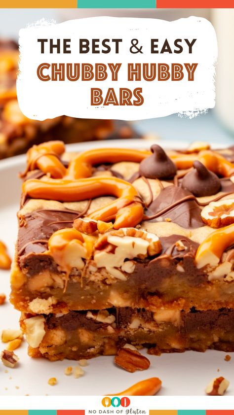 Dive into the world of sweet and salty delights with these Chubby Hubby Bars! Perfectly balanced with chocolate chips, chunky peanut butter, and crunchy pretzels, they're a crowd-pleaser for any occasion. Easy to make and irresistibly delicious, these bars are a must-try for dessert lovers. Don't miss out on this heavenly treat – Save this pin and get ready to bake your new favorite dessert! Easy Bar Recipes, Dessert Oreo, Salty Treats, Chunky Peanut Butter, Pretzels Recipe, Dessert Bar Recipe, Peanut Butter Bars, Desserts For A Crowd, Favorite Dessert