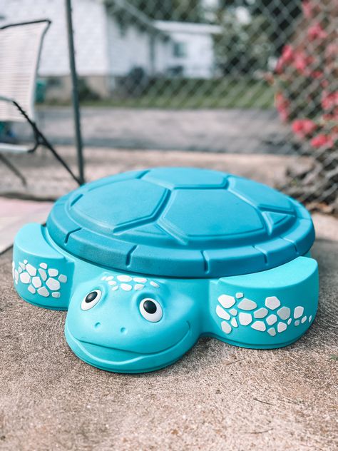 Turtle Sandbox Makeover, Sandbox Makeover, Toy Makeover, Backyard Plans, Kids Backyard, Backyard Plan, Dog Things, Outdoor Baby, Diy Projects For Kids