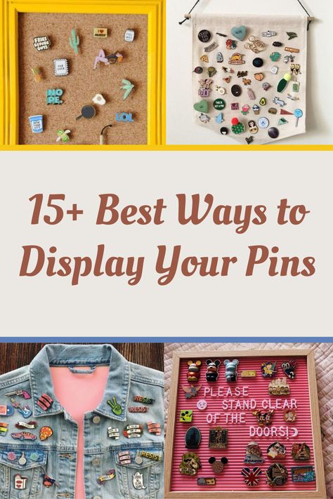 15+ Best Ways to Display Your Pins What To Do With Pins And Buttons, Selling Enamel Pins, Collector Pin Display Ideas, Hat Pin Display Ideas, Award Pin Display Ideas, Pin Collection Storage, Brooch Collection Display, Places To Put Enamel Pins, Display Badges Ideas