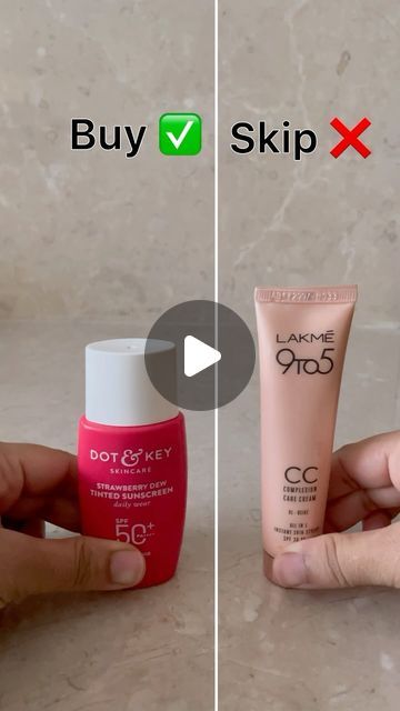 Surabhi P on Instagram: "Comment for part 2 ✨  1- @dotandkey.skincare Strawberry Dew Tinted Sunscreen over @lakmeindia 9 to 5 Tinted Sunscreen because the dot and key one gives better coverage, evens out skin tone and it is a sunscreen!  2- @lorealparis Panorama Mascara over @reachedmars Mascara because the loreal one gives much better fluttery and long lashes as compared to the mars one.  3- @pondsindia Dual Acne and Oil Solution Powder over @pondsindia Natural Glow Face Powder for my acne prone, oily skin. The green tint cancels out any redness.  4- @reachedmars Seal the Deal Makeup Setting Spray over @elfcosmetics Matte Magic Mist & Spray because the mars one seals makeup like no other! I have a detailed reel on this on my feed 💓  Concept IB: Pinterest  #makeup #skincare #buyorskip #be Dot And Key, Best Face Powder, Easy Simple Makeup, Makeup For Oily Acne Prone Skin, Tinted Sunscreen, Natural Glow Makeup, Skin Lightening Diy, Oily Skin Makeup, Skin Tone Makeup