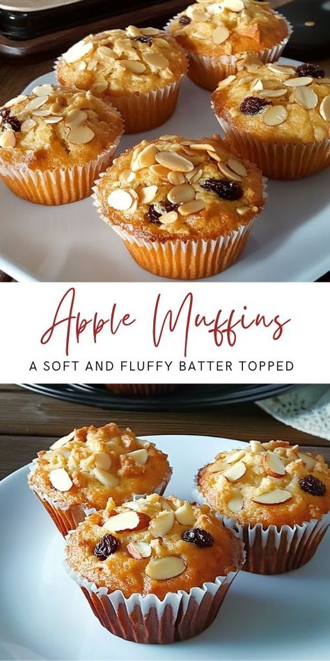 Apple, Raisin, and Almond Muffins Recipe Ingredients: For the Batter: 1 Egg 70g Sugar 8g Vanilla Sugar Pinch of Salt 70ml Vegetable Oil 80ml Milk 150g All-Purpose Flour 7g Baking Powder #Muffins #Apple Muffins Apple, Recipes Only, Almond Muffins, One Pot Wonders, 15 Minute Meals, Egg Muffins, Recipe Ingredients, Vanilla Sugar, Pinch Of Salt