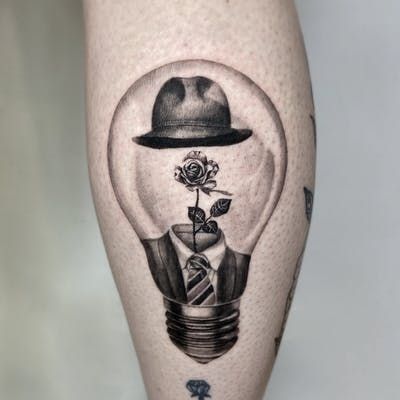 Bulb Tattoo, Arm Tattoos For Guys Forearm, Surreal Tattoo, Light Tattoo, Detailed Tattoo, Trash Polka, Tattoo Style Drawings, Small Tattoos For Guys, 1 Tattoo