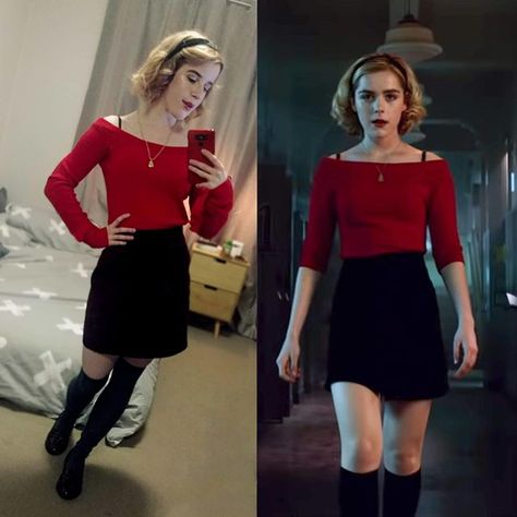 Sabrina - The Chilling Adventures of Sabrina - Cosplay by Vamprea Xpost from https://ift.tt/2Dc2HdR   #comiccon #costume #cosplay #cosplayer #movies #gaming #comics #tv Adventures Of Sabrina Outfits, Chilling Adventures Of Sabrina Outfits, Sabrina Costume, Sabrina Outfits, Sabrina Spellman Outfit, Sabrina Spellman Style, Sabrina Witch, Easy Cosplay, Chilling Adventures Of Sabrina