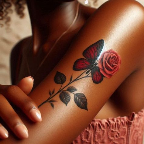 Rose Tattoo Dark Skin, Rose Tattoo Dark, Tattoo On Brown Skin, Tattoo Dark Skin, Ink Nails, Tattoo Roses, Tattoo Dark, Roses Tattoo, Inspiration Tattoo