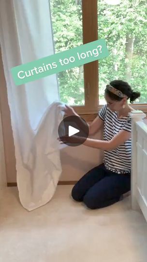 116K views · 174 reactions | No-sew curtain shortening gives that custom-length look without the hassle! Thx @thediymommy for teaching #diytips #easydiy #tipsandtricks | Bre Home DIY&Crafts | Bre Home DIY&Crafts · Original audio Shorten Curtains Without Sewing, No Sew Curtains, Long Curtains, How To Make Curtains, Cafe Curtains, Diy Curtains, Shortening, Sewing Tips, Sewing Hacks