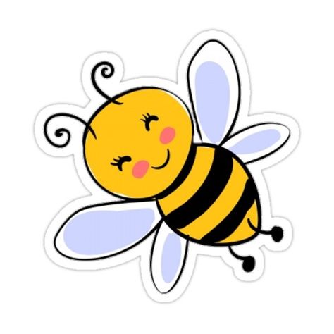 Decorate laptops, Hydro Flasks, cars and more with removable kiss-cut, vinyl decal stickers. Glossy, matte, and transparent options in various sizes. Super durable and water-resistant. save the bees!! baby bee stivker Honey Bee Cartoon, Honey Bee Sticker, Bee Room, Bee Quotes, Kids Toy Boxes, Cartoon Bee, Bee Images, Bee Clipart, Image Stickers