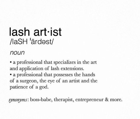 Artist Affirmations, Lash Promo, Lash Essentials, Lash Post, Artist Definition, Lash Aesthetic, Lash Maps, Lash Technician, Lash Quotes