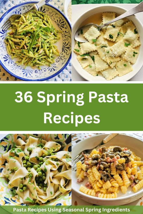 Spring is the season when the kitchen garden starts to produce an array of wondeful fresh greens and vegetables to use in many delicious recipes. Here in Italy, we love to combine the season's bounty with pasta, as you will discover in this delicious collection of authentic Italian spring pasta recipes! Easy Italian Dinner, Spring Pasta Recipes, Italian Pasta Recipes Authentic, Recipes From Italy, Easy Risotto, Risotto Recipes Easy, Healthy Italian Recipes, Pasta With Peas, Spring Pasta